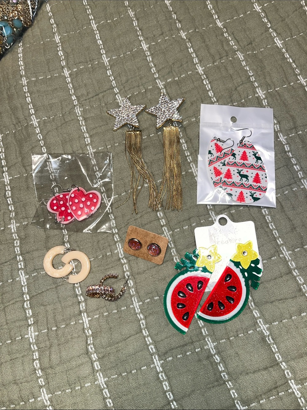 Kids Watermelon Drop Earrings — Bright Red & Green Fun